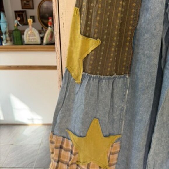 EASEL CHAMBRAY PATCHED WIDE LEG PANT NWT - Picture 9 of 9